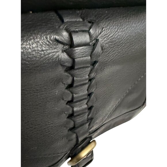 Great American Leatherworks Leather Crossbody Shoulder Bag Front Flap Women Bla - Picture 4 of 11